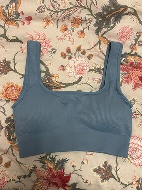 Ribbed Bralette in Dusty Blue